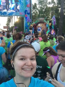 At the start line, ready to run!